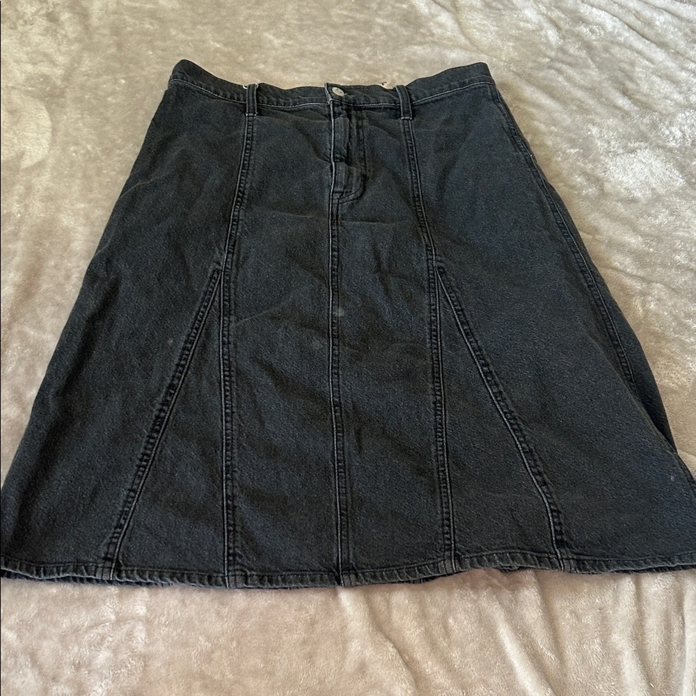 Madewell a-line midi skirt in lunar wash